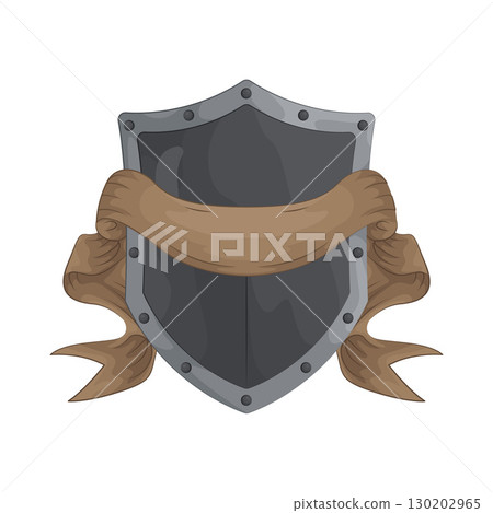 Illustration of Ribboned Shield Illustration of Ribboned Shield 130202965
