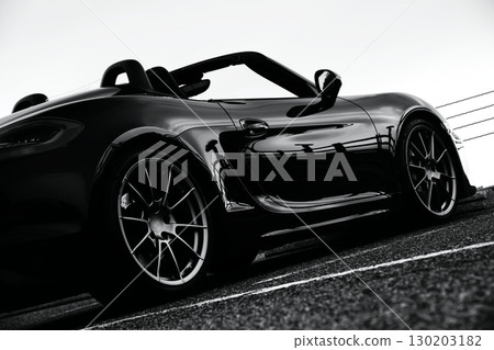 Glossy black open car 130203182