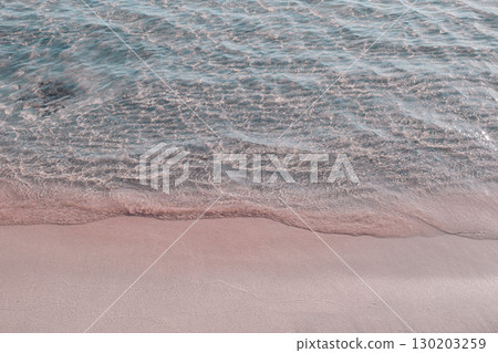 Transparent sea water and pink sand beach Elafonisi, paradise vacation Transparent sea water and pink sand beach Elafonisi, paradise vacation 130203259