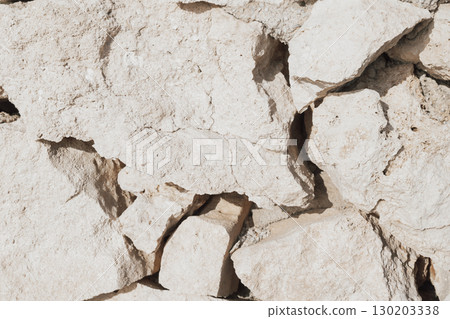 Old natural stone masonry without mortar between the stones, natural background Old natural stone masonry without mortar between the stones, natural background 130203338