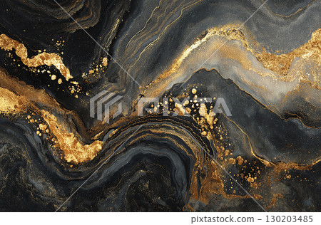 流動的金色和黑色 130203485