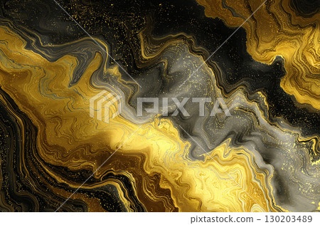 Gold and black abstract texture 130203489