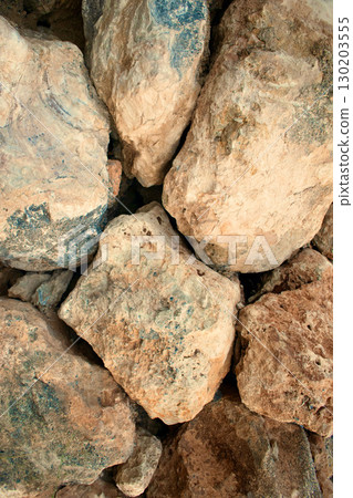 Wall of natural boulders on Elafonissi coast, Greece Wall of natural boulders on Elafonissi coast, Greece 130203555