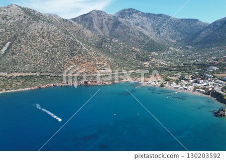 Charming Village of Bali in Crete with Blue Sea, Majestic Mountains 130203592