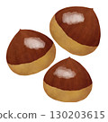 Illustration of three chestnuts 130203615