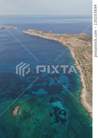 Balos or Gramvousa lagoon on the island of Crete Greece with exotic turquoise waters and unique natural landscape Balos or Gramvousa lagoon on the island of Crete Greece with exotic turquoise waters and unique natural landscape 130203694
