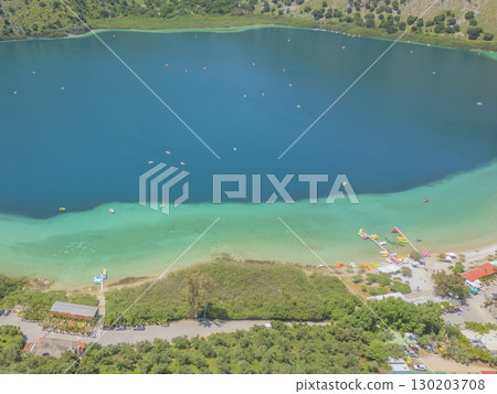 Pearl of Crete - Lake Kournas, one of the main tourist spots on the island with pedal boats Pearl of Crete - Lake Kournas, one of the main tourist spots on the island with pedal boats 130203708