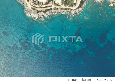Southern Crete, Libyan Sea, Drone View of a Picturesque Beach Southern Crete, Libyan Sea, Drone View of a Picturesque Beach 130203709