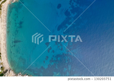 Scenic Beach View from a Drone in Southern Crete, Libyan Sea 130203751