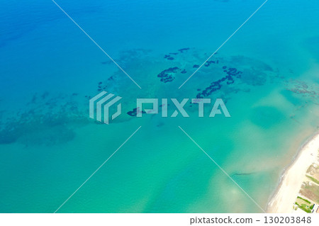 Vibrant colors of Cretan sea and part of the beach 130203848