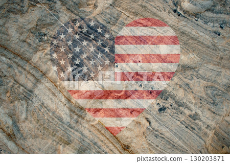 American flag in the shape of a heart on a stone texture, happy flag day, independence day 4th July American flag in the shape of a heart on a stone texture, happy flag day, independence day 4th July 130203871