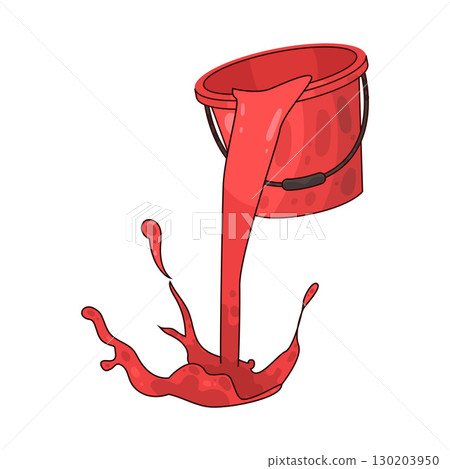 illustration of pouring paint bucket 130203950