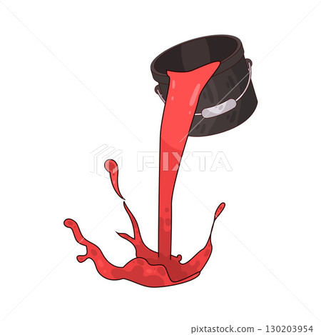 illustration of pouring paint bucket illustration of pouring paint bucket 130203954