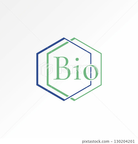 Logo design graphic concept creative premium vector stock image top sell 2 hexagons on the right and left with Bio helix heath care medical honey cell 130204201
