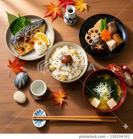 Japanese cuisine filled with autumn flavors 130204301