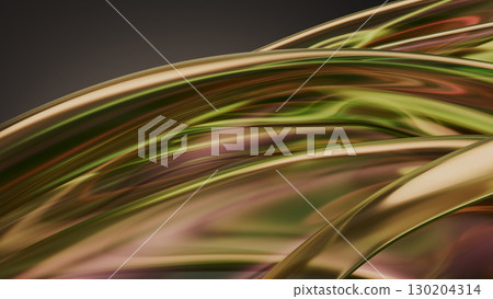 Abstract fluid form with rich color transitions and realistic reflections. 130204314