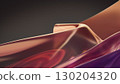 Dynamic wave of translucent material on dark backdrop. Abstract 3D render background 130204320