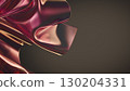 Pink and gold glossy folds on dark background. Abstract background with fluid structure 130204331