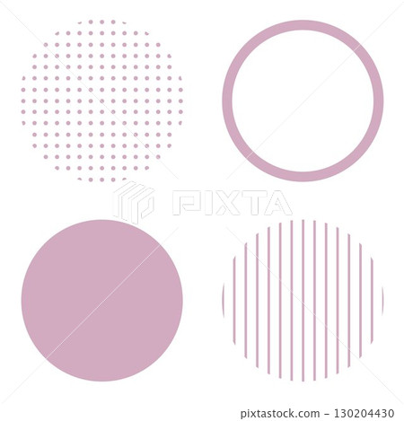 Round geometric shape illustration material, light purple azuki bean, simple polka dot pattern and stripes, vector png transparent 130204430