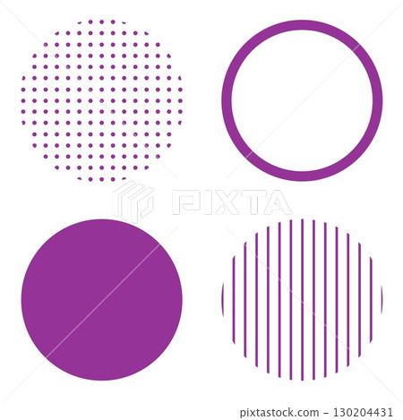Round geometric shape illustration material, purple, simple dot pattern and stripes, vector png transparent 130204431