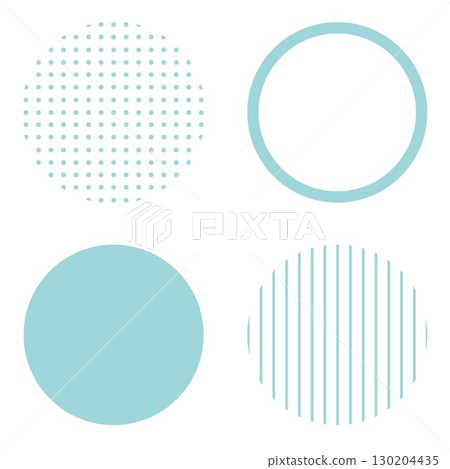Round geometric shape illustration material, muted blue-green, simple dot pattern and stripes, vector png transparent 130204435