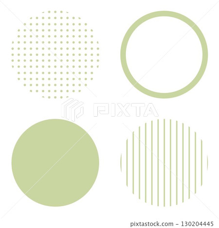 Round circle geometric shape illustration material, dull yellow-green, simple dots and stripes, vector png transparent 130204445