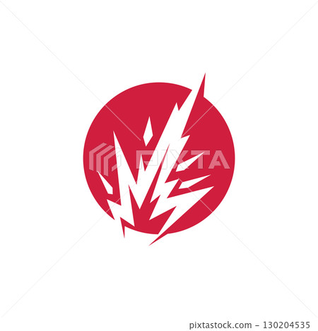outer space concept with meteorite logo, space rock as asteroid simple silhouette vintage symbol illustration brand or business product and design template 130204535