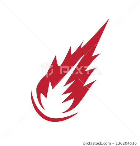 outer space concept with meteorite logo, space rock as asteroid simple silhouette vintage symbol illustration brand or business product and design template 130204536