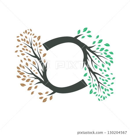 tree silhouette concept children playground logo natural tree concept as a playground and green forest tree nature as a product brand symbol or poster illustration template 130204567