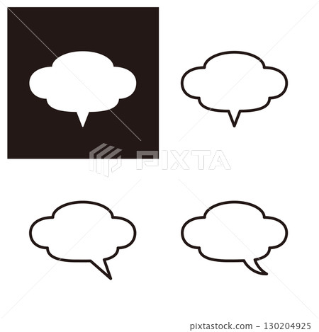 一個可愛而簡單的橢圓形對話泡泡,形狀像一朵水平的雲。 一個可愛而簡單的橢圓形對話泡泡,形狀像一朵水平的雲。 130204925