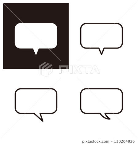 一組易於使用的帶有圓角的水平矩形氣泡。 130204926