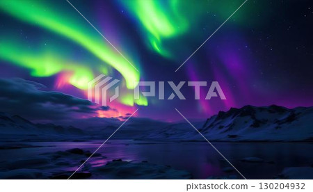 An enchanting aurora borealis arcs over Earth, with the sun shining in the background, illustrating the wonders of space An enchanting aurora borealis arcs over Earth, with the sun shining in the background, illustrating the wonders of space 130204932
