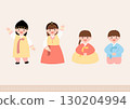 Cute children wearing traditional Korean clothing. 130204994