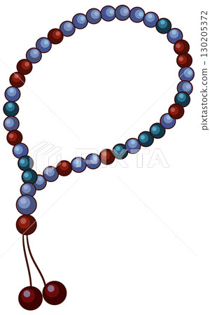 Colorful Middle Eastern Prayer Beads Vector Illustration 130205372