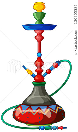 Colorful Middle Eastern Hookah Vector Illustration 130205525