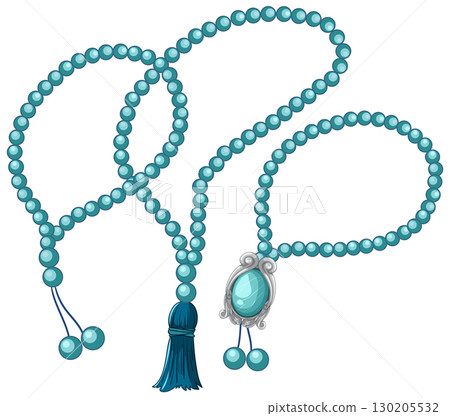 Turquoise Prayer Beads with Tassel and Decorative Pendant Turquoise Prayer Beads with Tassel and Decorative Pendant 130205532