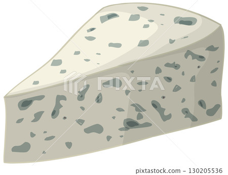 Wedge of Blue Cheese Vector Illustration 130205536