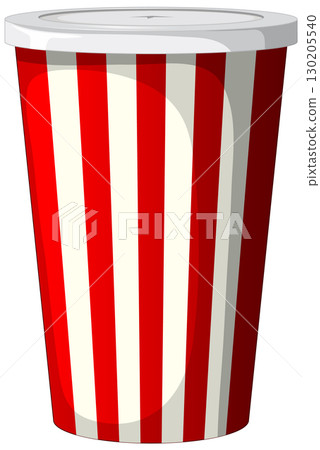 Striped Fast Food Beverage Cup Illustration 130205540