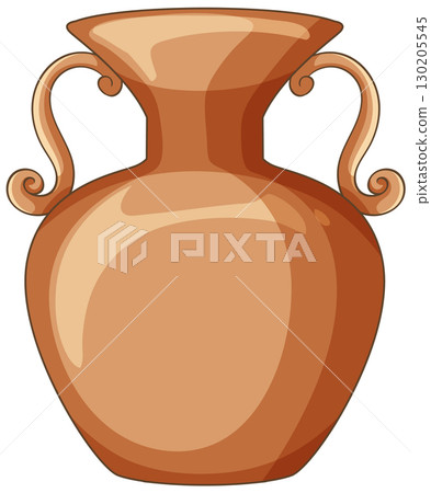 Ancient Middle Eastern Clay Vase with Curved Handles 130205545
