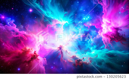 Electric blue nebula glowing in deep space, with bright plasma bursts and dark cosmic clouds creating a dramatic and luminous astronomical scene., abstract space Electric blue nebula glowing in deep space, with bright plasma bursts and dark cosmic clouds creating a dramatic and luminous astronomical scene., abstract space 130205623