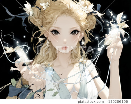 Illustration material of a lightning fairy wearing lightning Illustration material of a lightning fairy wearing lightning 130206106
