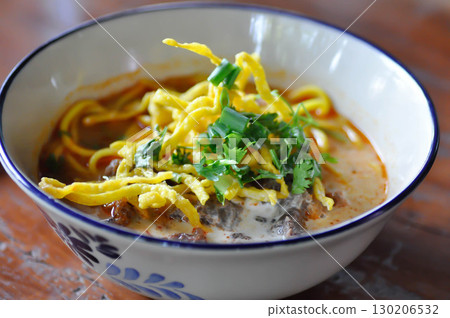 noodles or beef curry noodles , beef noodles or Thai noodles 130206532