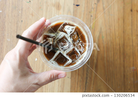 iced coffee , iced latte coffee or iced macha coffee 130206534