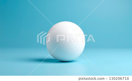 white 3D sphere standing on a clean gradient blue background, casting soft shadow, representing simplicity, balance, modern design, and abstract geometric concept white 3D sphere standing on a clean gradient blue background, casting soft shadow, representing simplicity, balance, modern design, and abstract geometric concept 130206718