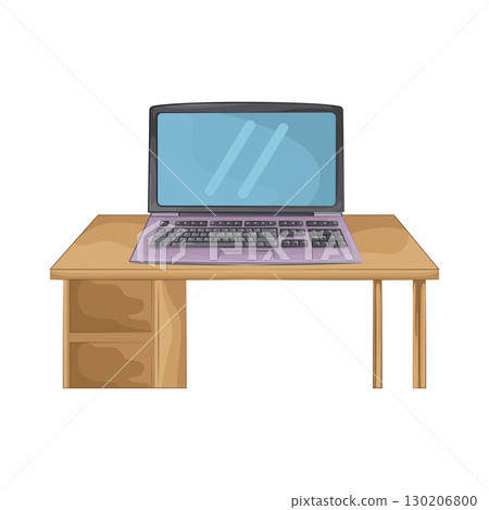 Illustration of Laptop on the table 130206800
