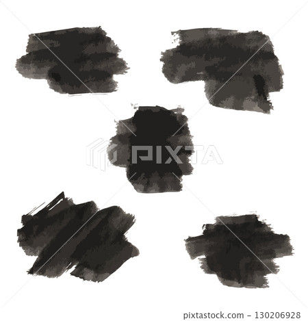 水墨筆觸集 | 日式方形與不規則水墨紋理素材 130206928