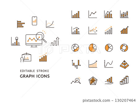 Various graph icon sets Various graph icon sets 130207464