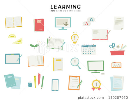 學習教育學校學習手繪插畫套裝學術成長筆記本平板文具 學習教育學校學習手繪插畫套裝學術成長筆記本平板文具 130207950