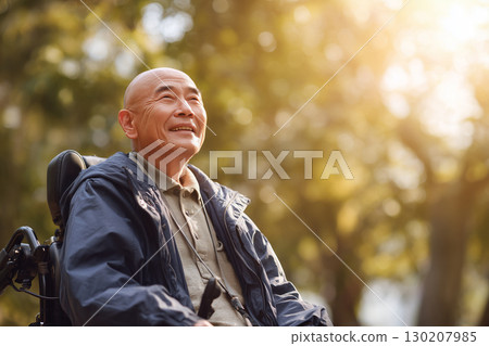 Japanese man riding a senior car: Supporting independence and safe mobility (welfare, transportation, health) 130207985