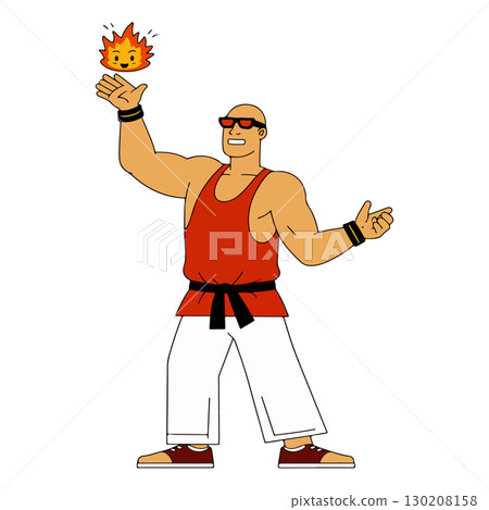 Bald Man with Fireball 130208158